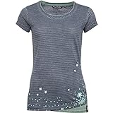 Chillaz Damen Fancy Little Dot T-Shirt, Indigo Blue Stripes Washed, 36