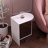 Metall Nachttische Kreative Sofa Seite Kleiner Kaffee Beistelltisch Büro Moderne Mode Einfache Dekorative Möbel, 40X30X50CM(Color:Weiß)