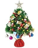 HBselect Weihnachtsbaum künstlich Weihnachtsdeko Christmas Tree Tannenbaum 50cm mit dichten Zweigen Blättern Dekorationen LED-Lichtleisten für Weihnachten