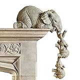 Elefant Statue Figur 3 Stücke kulptur Figur Deko Set für Home Office, Mütter hängen Babys Figur Harz Handwerk Ornamente