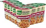 Knorr Vollkorn Pasta Snack Tomate & Speck leckere Vollkorn Instant Nudeln fertig in nur 5 Minuten 57 g 1 Portion