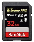 SanDisk Extreme PRO 32 GB SDHC-Speicherkarte mit bis zu 95 MB / s, UHS-1, Klasse 10, U3, V30
