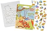 alles-meine.de GmbH Malbuch / Malblock mit 45 Stickern - Disney Winnie The Pooh - Malvorlagen Aufkleber Ausmalbuch Puuh