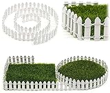 YIDAINLINE 1M Miniatur Garten Zaun, Miniatur Holz Zaun Fairy Garten Set Terrarium Porzellanpuppe Haus DIY Zubehör Dekor - Weiß, 100x5cm