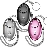 Schrillalarm für Frauen, Selbstverteidigung Taschenalarm - 150dB Sehr Lauter Persönlicher Panikalarm - Sicherheit Schlüsselanhänger, Sirene - Alarm für Frauen mit Taschenlampe (3 Stück)