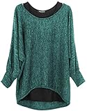 Emma & Giovanni - Damen Oversize Oberteile Tshirt/Pullover (2 Stück) / Made In Italy, XL-XXL, Grün