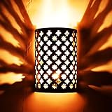 Orientalische Lampe Wandleuchte Hafssa silber 25cm E14 Lampenfassung | Marokkanische Metall Vintage Wandlampe Leuchte | Orient Lampen innen Wanddeko im Wohnzimmer Flur aussen im Balkon oder Terrasse