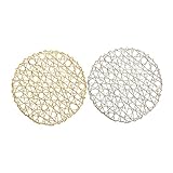 Ciieeo 2St Platzdeckchen hitzebeständige Pads Tischsets hitzebeständige Matte Tischläufer Nicht tischset Silber Place mats - Tischdekoration gewebte Tischmatte Tischschutz-Tischset Pap