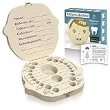 Zrilubkrelz Original Zahnbox Zahndose für Kinder aus Holz | inkl. Brief | Deutsche Sprache | 2 Versionen für Junge & Mädchen | Milchzahndose Milchzahnbox für Milchzähne als Geschenk Geb