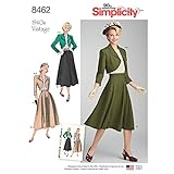 Simplicity US8462U5 1940er Mode Damen Vintage Bluse, Bolero und Rock Schnittmuster Größen 44-52