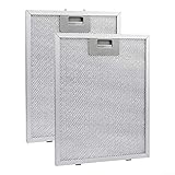 HpLive 2 Stück Silber Dunstabzugshaube Filter 305x267x9mm Metallfettfilter Ersatz Abluftventilator Aluminium Gitter für Küchenabzugshaub
