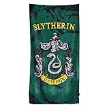 Elbenwald Harry Potter Strandtuch mit Slytherin Häuser-Wappen Motiv 90x180cm grün