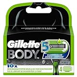 Gillette Body5 Rasierklingen, 4 Ersatzklingen für Körperrasierer Herren mit 5-fach Klinge