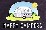 Camping-Fußmatte personalisiert mit Spruch und Verschiedene Motive. Deine Wahl lustige Camper Türvorleger rutschfest & waschbar schwarz 35x50cm (Happy Campers)