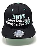 Outfitfabrik Snapback Cap Nett kann ich auch, bringt Aber nix in schwarz, Unterseite des Schirm in Mint, 3D-Stick (Provokation, Statement, Lifestyle), One Size
