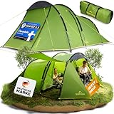 trailvista® Zelt 4 Personen - Familienzelt mit Vorzelt - Campingzelt für 4 Personen wasserdicht mit 3000mm Wassersäule - Camping-Zelte, Outdoor Camping T