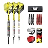 Target Darts Gabriel Clemens 18G Brass Dartpfeile Softdarts-Set - Mit Zusätzlichem Zubehör-Geschenkpaket Silber und Gelb