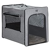 Petsfit faltbar Hundebox Transportbox für Auto & Zuhause Hundetransportbox Katzenbox mit Fleece Matte für große kleine Hunde …