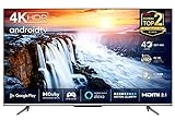 TCL 50P721 LED Fernseher 50 Zoll (126cm), 4K HDR, Ultra HD, Smart TV mit Android 11, rahmenloses Design (Motion Clarity, Game Master, Dolby Vision & Atmos, kompatibel mit Google Assistant & Alexa)