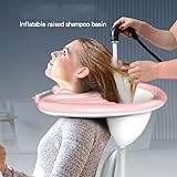Aufblasbares Shampoo-Becken, tragbares Haarwaschbecken mit Rohr für ältere Menschen, Haarwäsche, Shampoo-Schalen, Pads für behinderte, schwangere Frauen, verletzte mobile Haarwaschschüssel