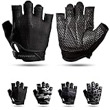 Fitgriff® Trainingshandschuhe V3 für Damen und Herren - Fitness Handschuhe für Krafttraining, Kraftsport, Training - Gym Workout Gloves (Full Black, 9)