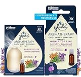 Glade Aromatherapy Diffusor für ätherische Öle für das Haus, Moment of Zen, Lavendel & Sandholz – 1 Diffusor + 3 Nachfüllungen