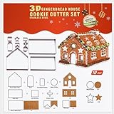 Lebkuchenhaus-Ausstechformen-Set, zum Selberbacken, kleines Weihnachtshaus-Set, Schokoladenhaus, Geschenk-Box-Verpackung (10 Stück)