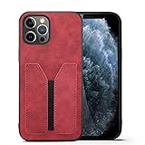 ALUKAP Card Pocket Wallet Phone Case für iPhone 13 12 Mini 14 11 Pro XS Max XR X SE 2020 8 7 Plus Lederrückseite, rot, für iPhone 14 Plus