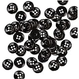 Black Buttons 100 Stücke Runde 4 Loch Harzknopf DIY Nähen Handwerk Kleidung Ersatzzubehör (15mm)