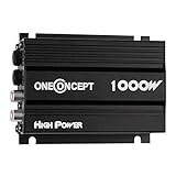 oneConcept A4 - Car HiFi Verstärker, 4-Kanal Auto-Endstufe, Car Amplifier, 4 x 30 Watt RMS-Leistung, Hoch- und Tiefpass-Filter, Frequenzgang: 20 Hz bis 20 kHz, schwarz