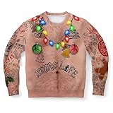 Frdun Hässliches Weihnachts-Sweatshirt, Neuheit 3D lustiger Print Pullover, Unisex Langarm-Oberteile Urlaub Paare Pullover