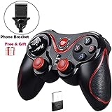 BMSARE Controller PC Wireless, Bluetooth Wireless Controller Android Smartphone Gaming mit Halterung, 2,4G Wireless Controller Gamepad Joystick PC Windows 11 10 8 7/PS3/Android Smart TV