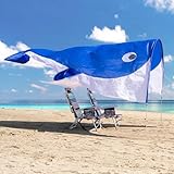 MIFNRO Strandmuschel von Walen, leicht und tragbar (1,1 kg), patentiertes Design, einfach aufzubauen, Sonnenschutz für 2–3 Personen, perfekt für Familien-Outdoor-Aktivitäten, Reisen und Spiele (blau)