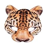 Boland 56731 - Halbmaske Leopard, realistischer Druck, Maske mit Gummizug für Karneval oder Mottoparty, Zubehör für Tier Kostüme, Faschingskostüme