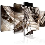 murando - Bilder Figuren 100x50 cm Vlies Leinwandbild 5 TLG Kunstdruck modern Wandbilder XXL Wanddekoration Design Wand Bild - Abstrakt Gestalten Tanzen Gold h-C-0030-b-m