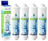 4x AquaHouse AH-UIF Kompatibel Universal Kühlschrank Wasserfilter passt für Samsung LG Daewoo Rangemaster Beko Haier usw. Kühlschrank Gefrierschrank