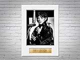LJW Mick Jagger The Rolling Stones A4 gedrucktes Autogramm Foto Display Passepartout Geschenk
