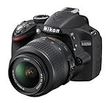 Nikon D3200 SLR-Digitalkamera (24 Megapixel, 7,4 cm (2,9 Zoll) Display, Live View, Full-HD) Kit inkl. AF-S DX 18-55 VR Objektiv schwarz