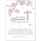 Glückwunschkarte Kommunion mit Umschlag/mit schönem Text/Kommunionskarten/Karte für Glückwünsche/Feier