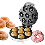 Mini-Donut-Maker,1200 W elektrische Donut-Maschine | Waffeleisen mit Antihaftbeschichtung für den privaten und gewerblichen Gebrauch, Donut-Maker mit 7 Löchern für Brownies-Muffins Qiaomi