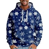 SHE.White Poncho Herren Winter One Piece Pullover T Shirt Weiß Herren Slim Fit T-Shirt Herren Hoodie Schwarz Hoodie Grün Kompressionsshirt Herren Langarm Klamotten Herren(2-Dark Blue, M)