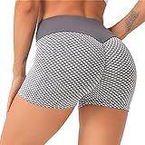 Shorts Casual Skinny Buttocks Women's Yoga Sports Tight-Fitting Lifting Fitness Pants (Gray, XL)