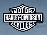 Harley Davidson Logo-Emblem, klassisches Logo, harzbeschichtet, 3D-Effekt, für Tank oder Helm, Schwarz