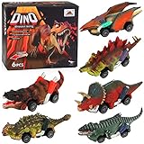 Luclay Dinosaurier Spielzeug Pull Back Cars 6 Packs Dino Cars Toys Vehicles Monster Truck with T-Rex for Toddlers Pull Back Toy Car Party Favors Gifts Dinosaurier Games for Boys Age 3 4 5 6 7 8
