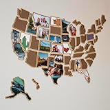 1DEA.me USA-Foto- und Kreuzstichkarte, 3-in-1, Wandkarte, Holz, Reisekarte, 66 x 101,6 cm, einfach zu bedienen, langlebig und einzigartig