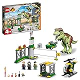 LEGO 76944 Jurassic World T. Rex Ausbruch, Set mit Figur, Hubschrauber, Flughafen und Spielzeugauto, Dinosaurier Spielzeug ab 4 Jahre