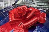Riesige Große Rote Schleife 76 cm für Auto Fahrrad Geburtstag Geschenk Hochzeit und Weihnachten - Magnetische Autoschleife mit 185 cm Bänder - Hält mit Magneten und Saugnapf