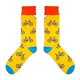 CUP OF SOX Baumwolle Lustige Socken in der Pappbecher - Perfekt als Geschenk für Männer und Frauen - Bikes/Fahrrad / Hipster, Gelb, 37-40