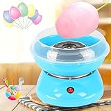 Zuckerwattemaschine 500W Mini Home DIY Zuckerwattemaschine 220V Bonbonmaschine mit 10 Zuckerwatte Stäbchen und 1 Messlöffel (25x25x16cm, Blau)