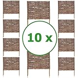 10 x BOGATECO Beeteinfassung aus Weide | 60 cm Lang & 60 cm Hoch | Holz-Zaun Rasenkante | Weiden-Zaun Steckzaun Perfekt für den Garten als Weg-Abgrenzung | Gartenzaun Weidezaun Z